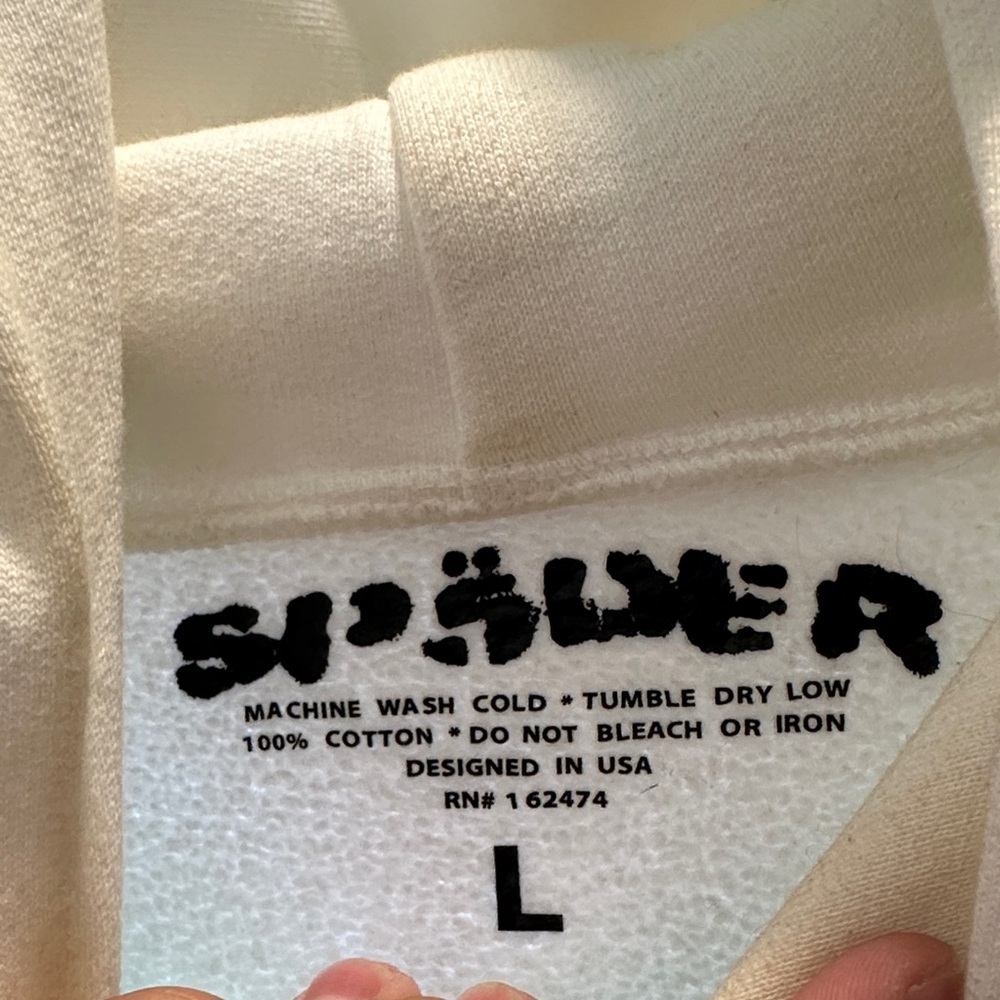 SP5DER White Rhinestone Hoodie 100% Authentic Used Condition
